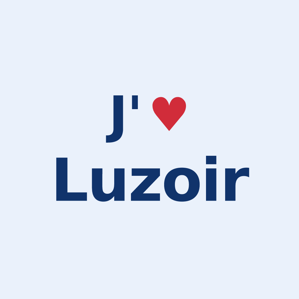 Sticker personnalisé Luzoir — design « J'aime Luzoir » imprimé sur le sticker