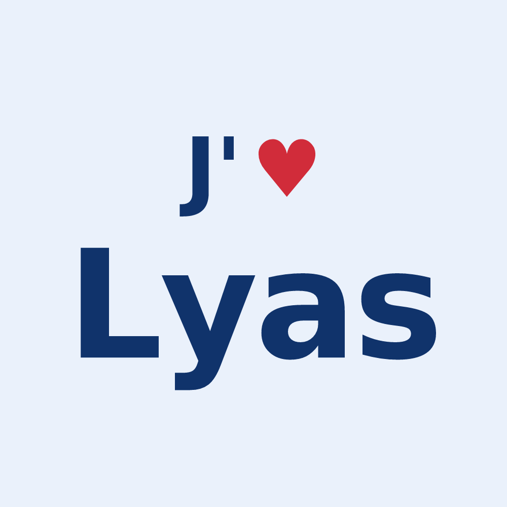 Sticker personnalisé Lyas — design J'aime Lyas