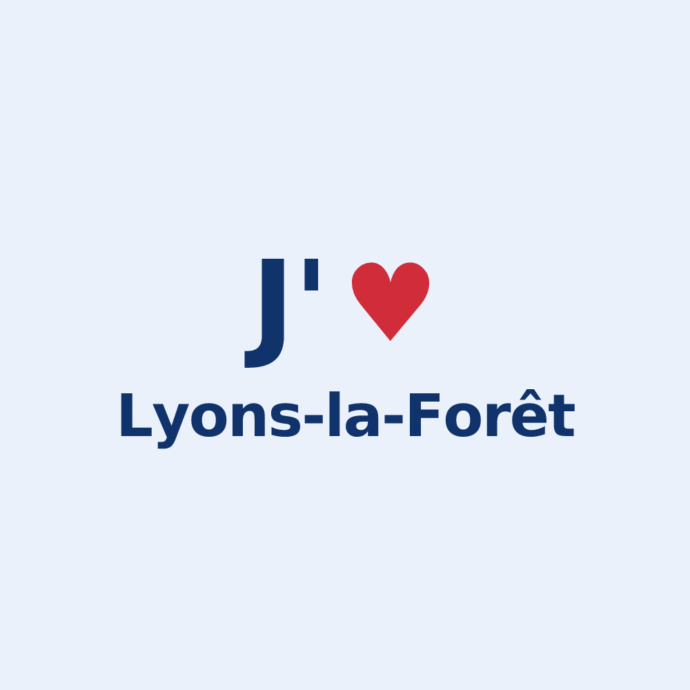 Sticker personnalisé Lyons-la-Forêt — design J'aime Lyons-la-Forêt