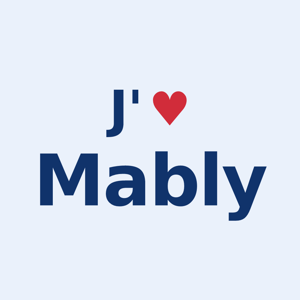 Sticker personnalisé Mably — design J'aime Mably