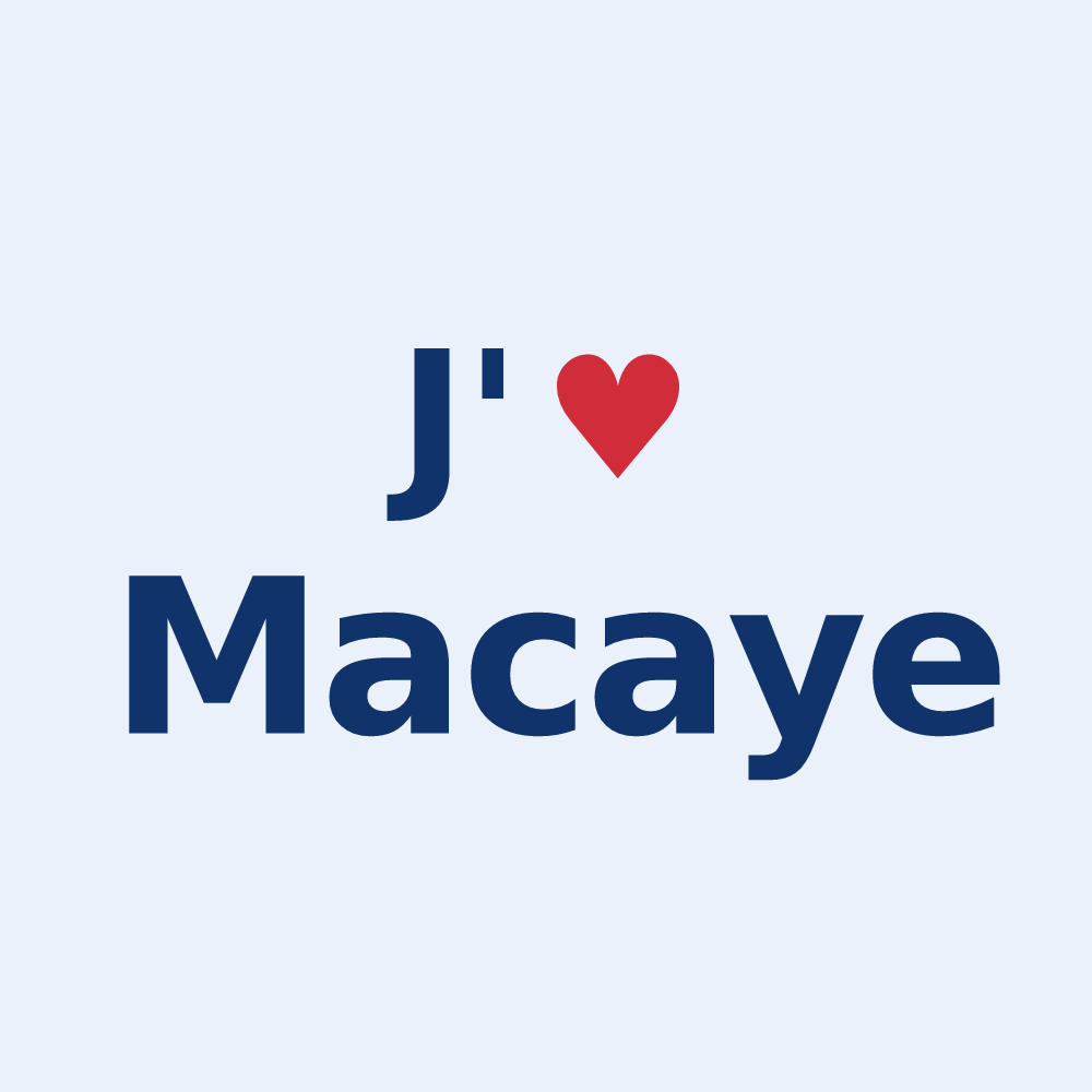 Sticker personnalisé Macaye — design J'aime Macaye