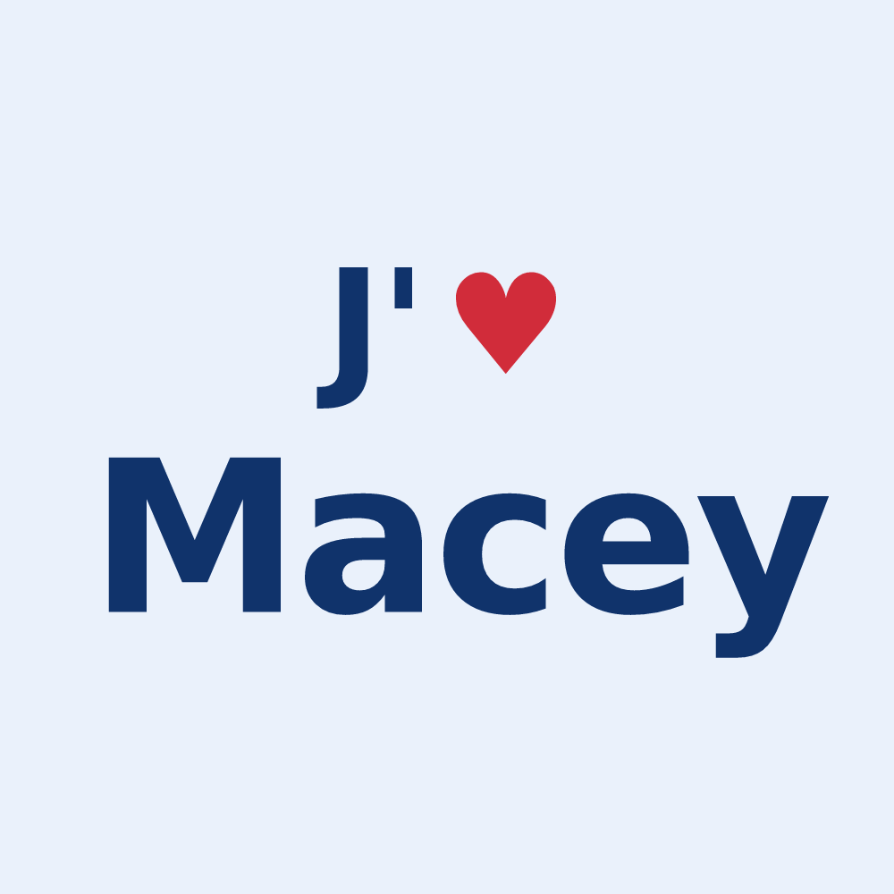 Sticker personnalisé Macey — design J'aime Macey