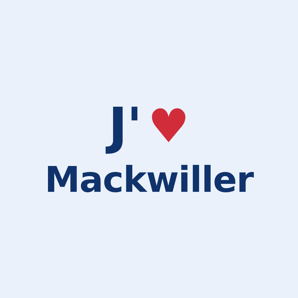 Sticker personnalisé Mackwiller — design J'aime Mackwiller
