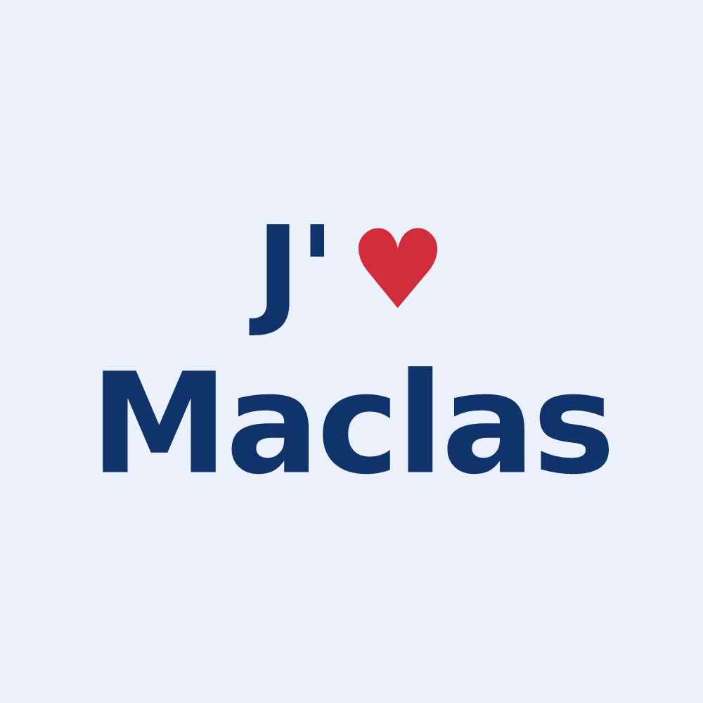 Sticker personnalisé Maclas — design J'aime Maclas