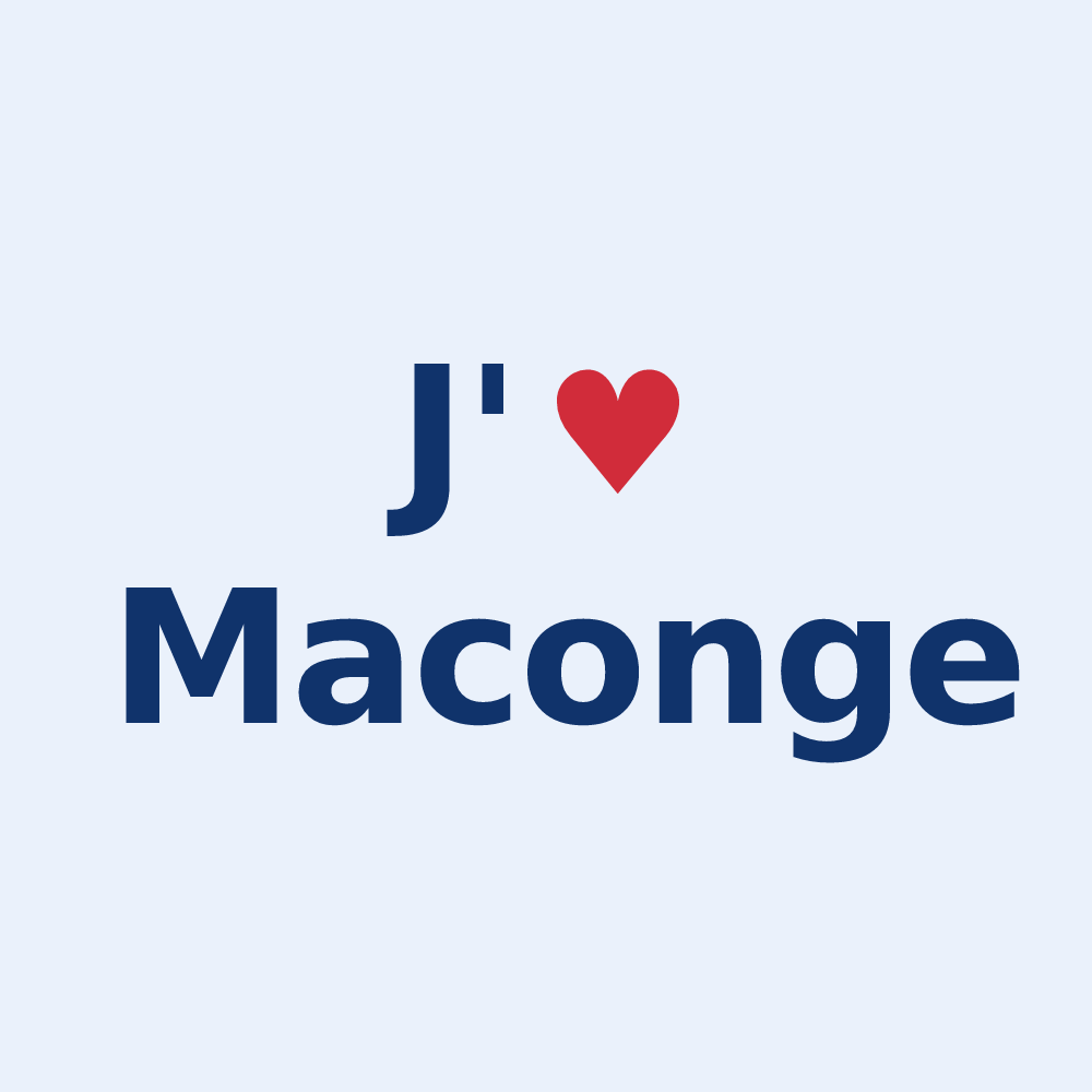 Sticker personnalisé Maconge — design « J'aime Maconge » imprimé sur le sticker