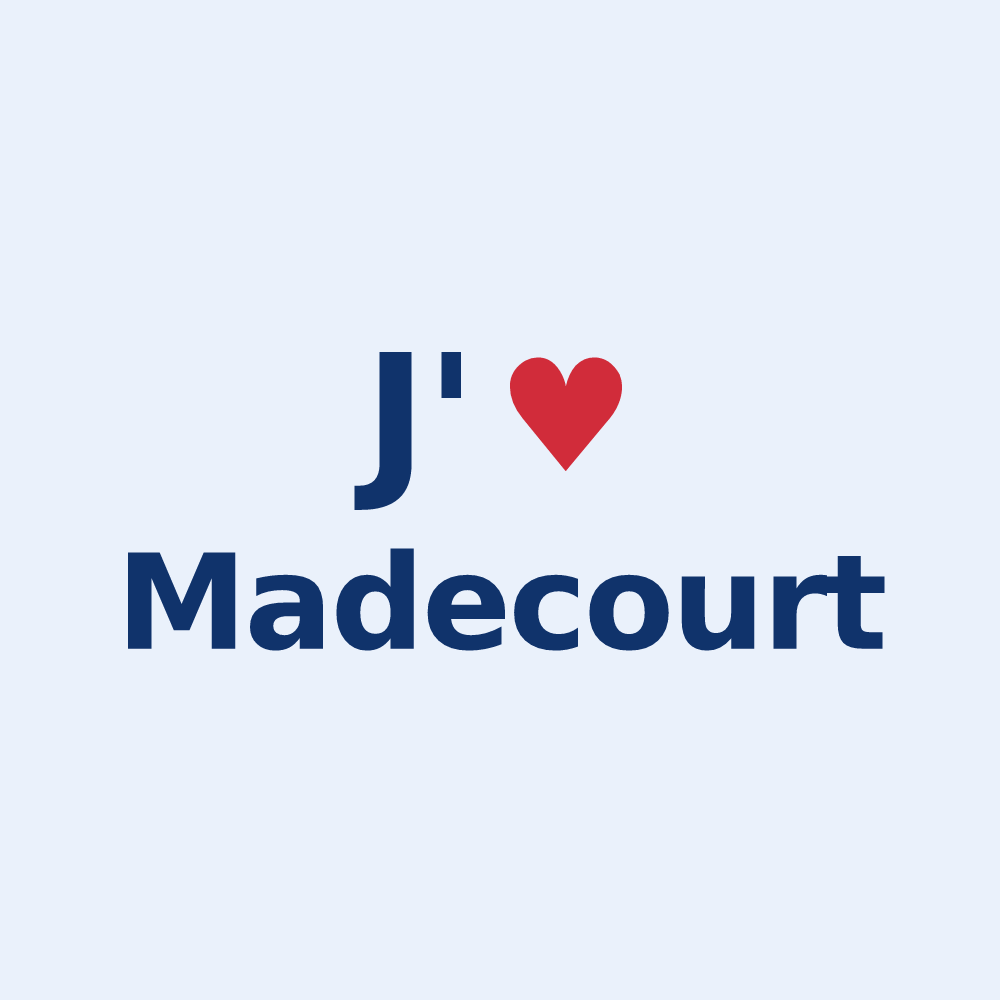 Sticker personnalisé Madecourt — design J'aime Madecourt