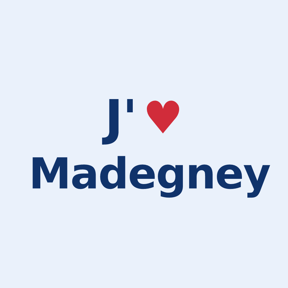 Sticker personnalisé Madegney — design J'aime Madegney
