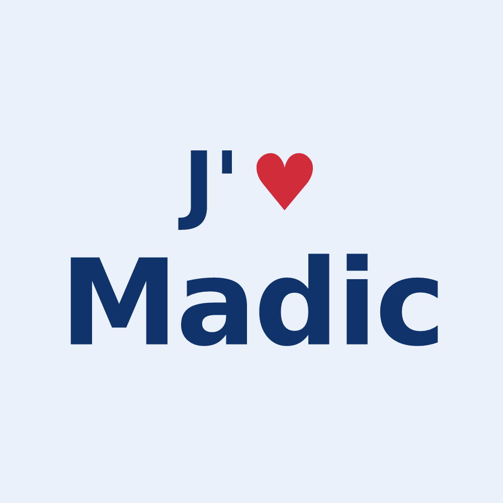 Sticker personnalisé Madic — design J'aime Madic