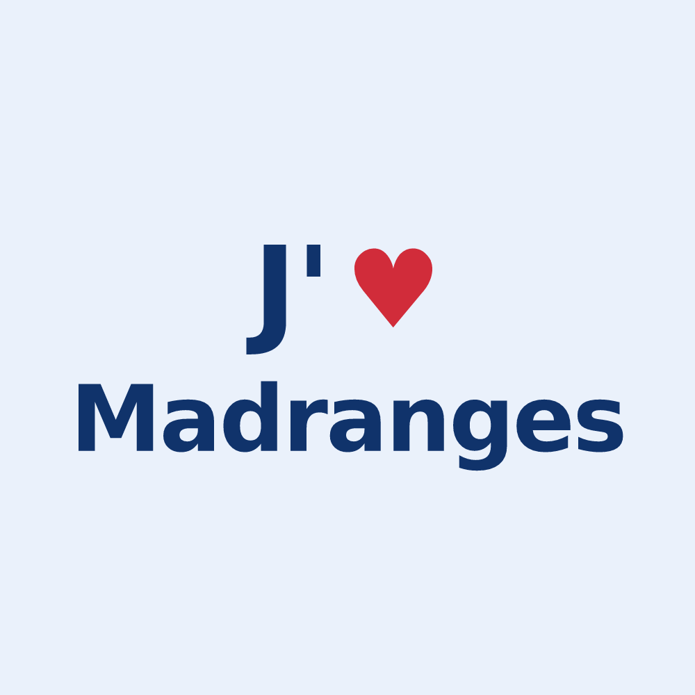 Sticker personnalisé Madranges — design J'aime Madranges