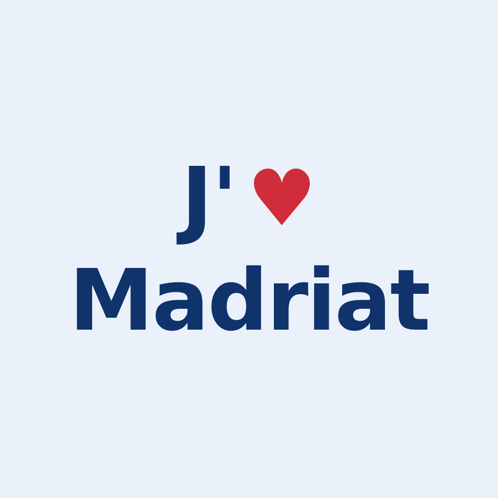Sticker personnalisé Madriat — design J'aime Madriat