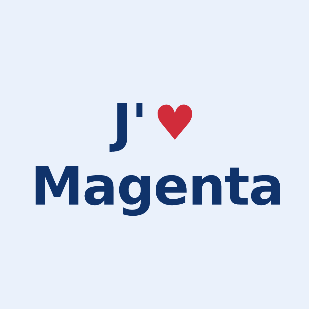 Sticker personnalisé Magenta — design J'aime Magenta