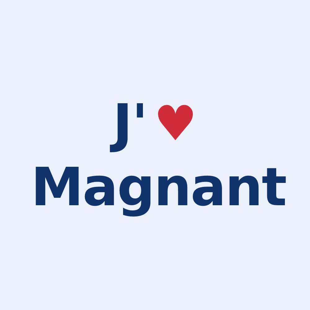 Sticker personnalisé Magnant — design J'aime Magnant