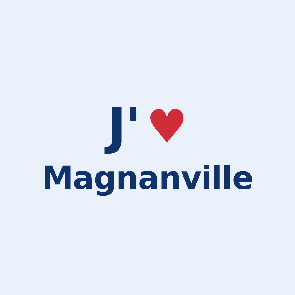 Sticker personnalisé Magnanville — design J'aime Magnanville