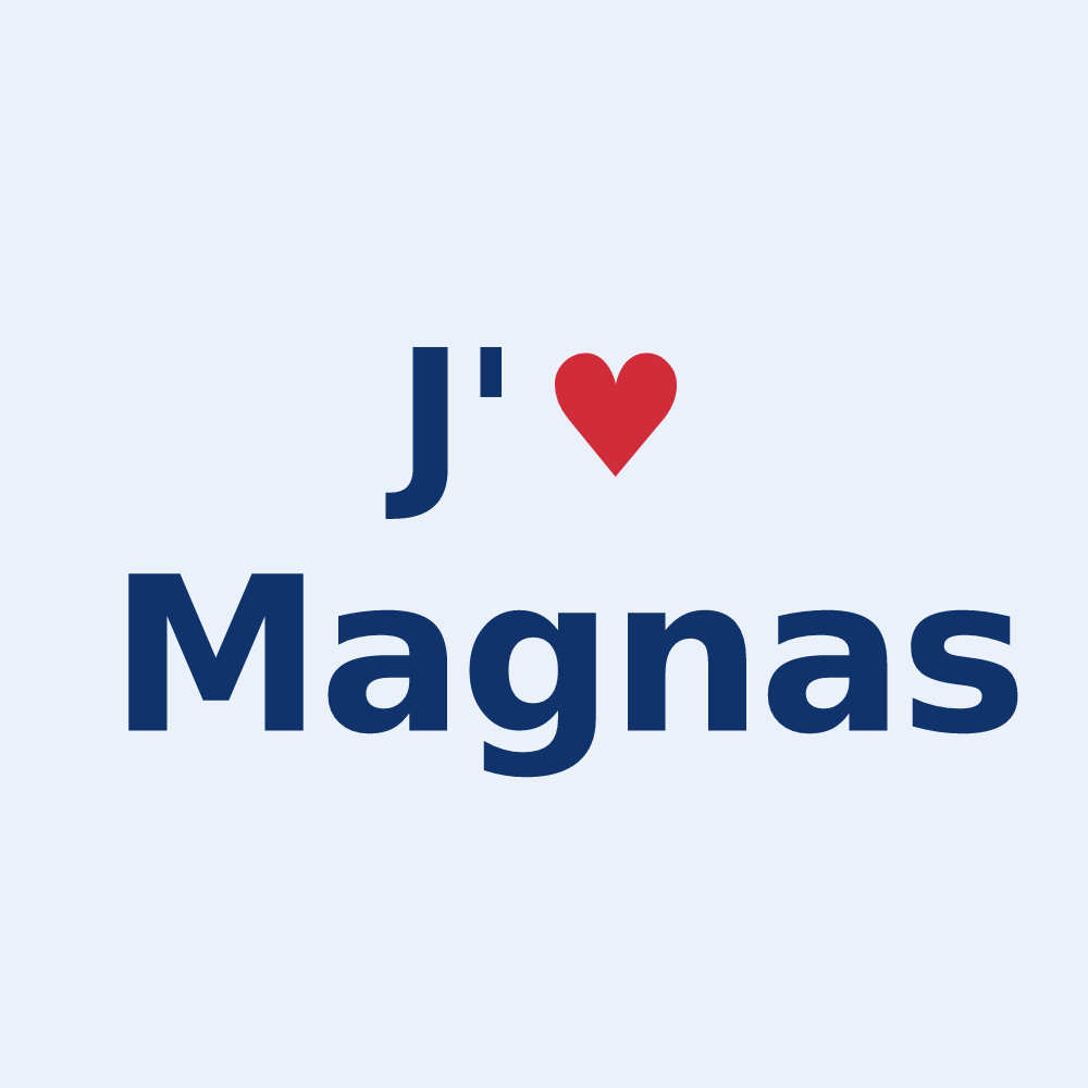 Sticker personnalisé Magnas — design J'aime Magnas