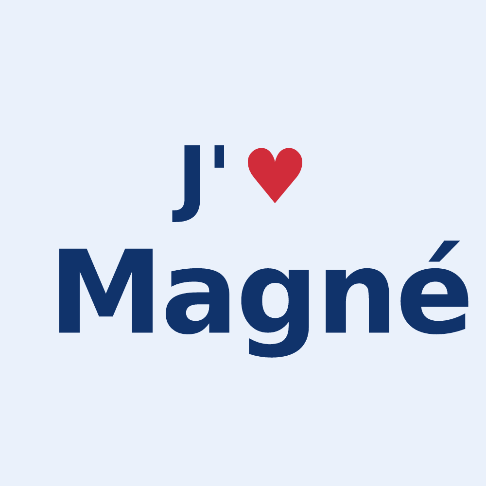 Sticker personnalisé Magné — design J'aime Magné