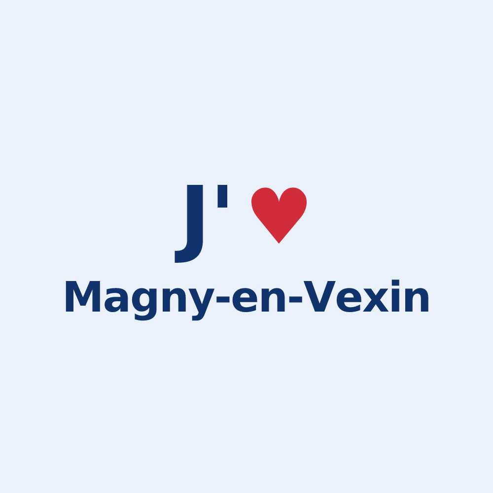 Sticker personnalisé Magny-en-Vexin — design J'aime Magny-en-Vexin
