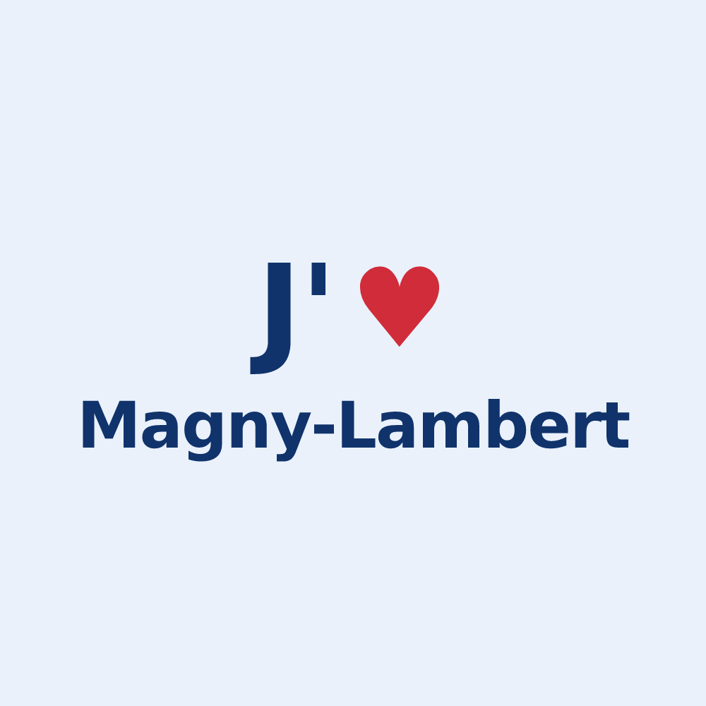 Sticker personnalisé Magny-Lambert — design J'aime Magny-Lambert