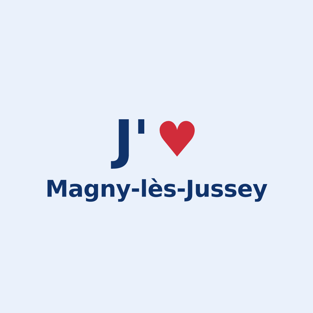 Sticker personnalisé Magny-lès-Jussey — design J'aime Magny-lès-Jussey