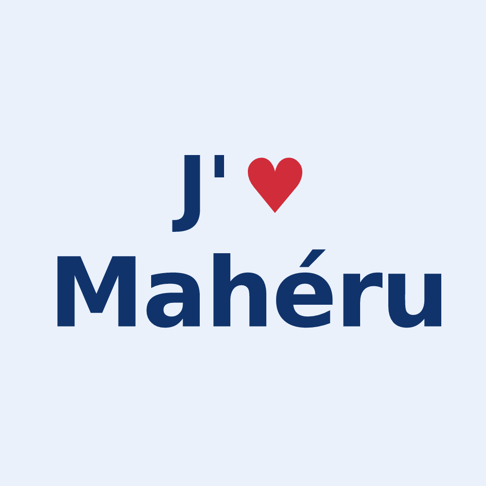 Sticker personnalisé Mahéru — design « J'aime Mahéru » imprimé sur le sticker
