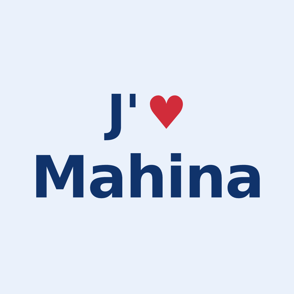 Sticker personnalisé Mahina — design « J'aime Mahina » imprimé sur le sticker