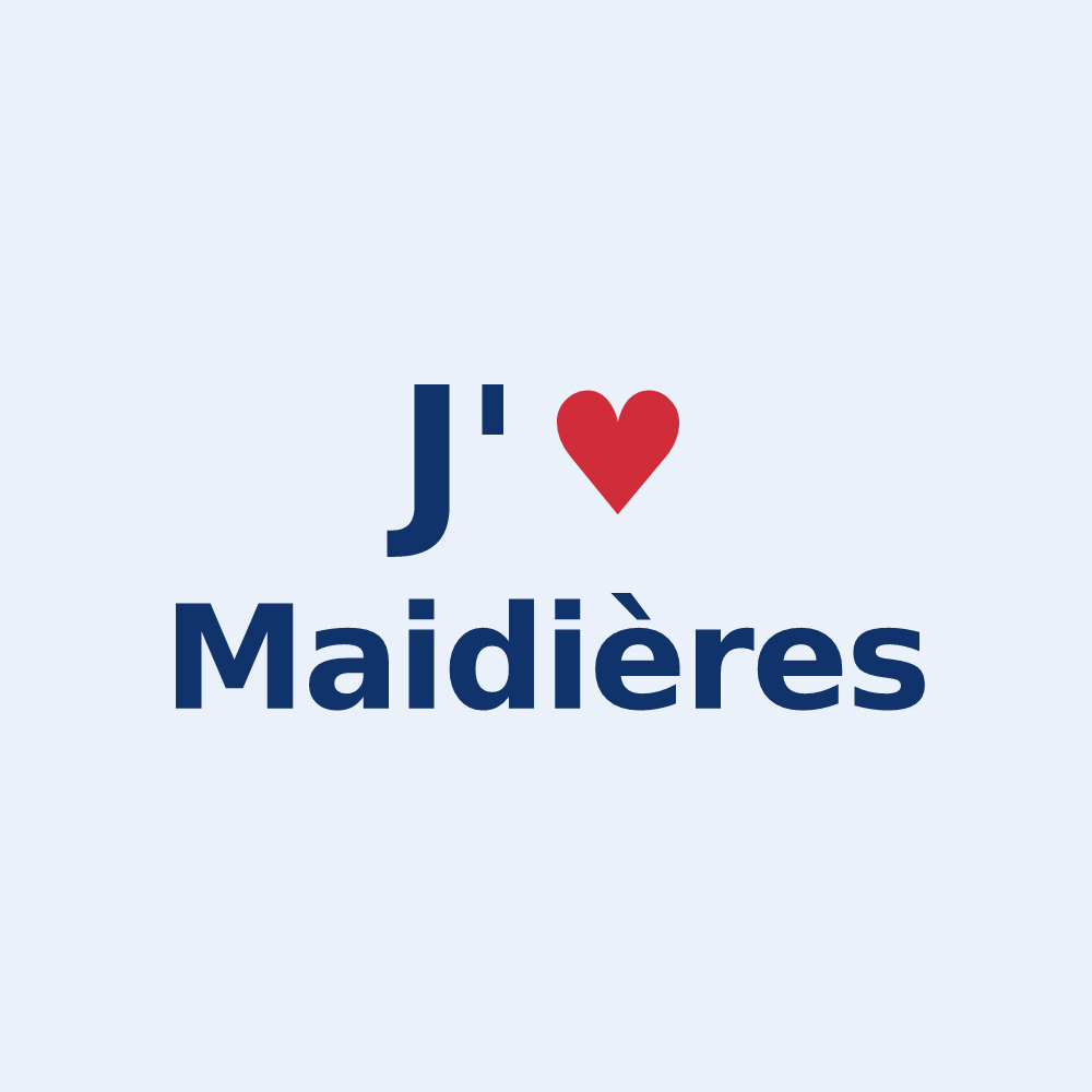 Sticker personnalisé Maidières — design « J'aime Maidières » imprimé sur le sticker