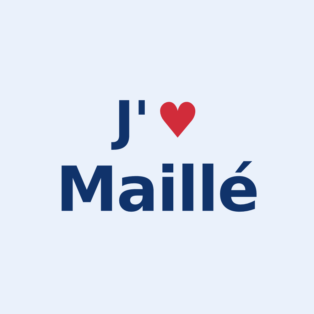 Sticker personnalisé Maillé — design J'aime Maillé