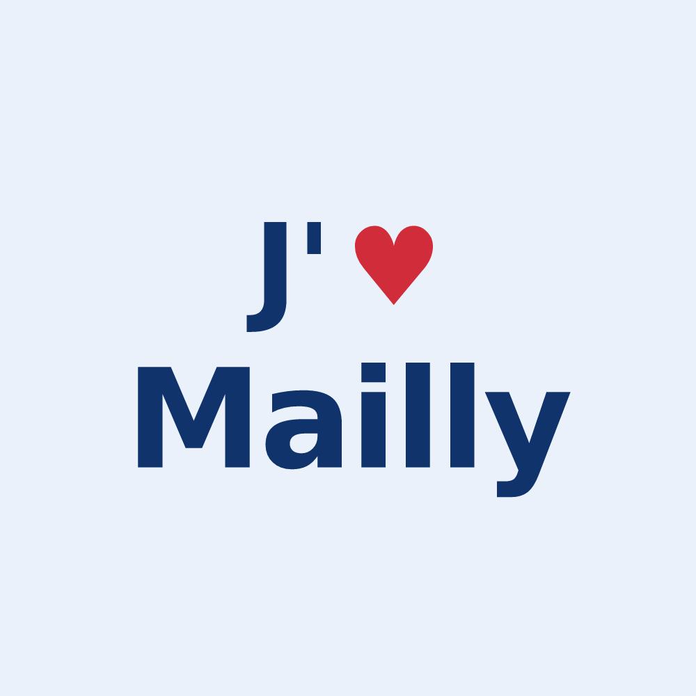 Sticker personnalisé Mailly — design J'aime Mailly