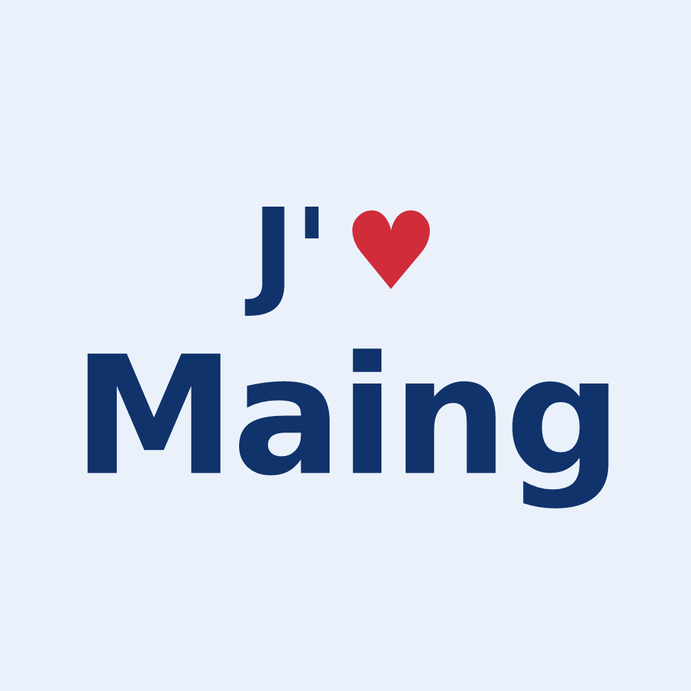 Sticker personnalisé Maing — design J'aime Maing