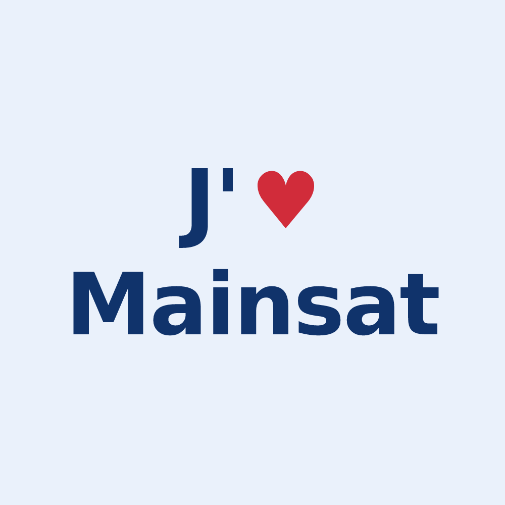 Sticker personnalisé Mainsat — design J'aime Mainsat
