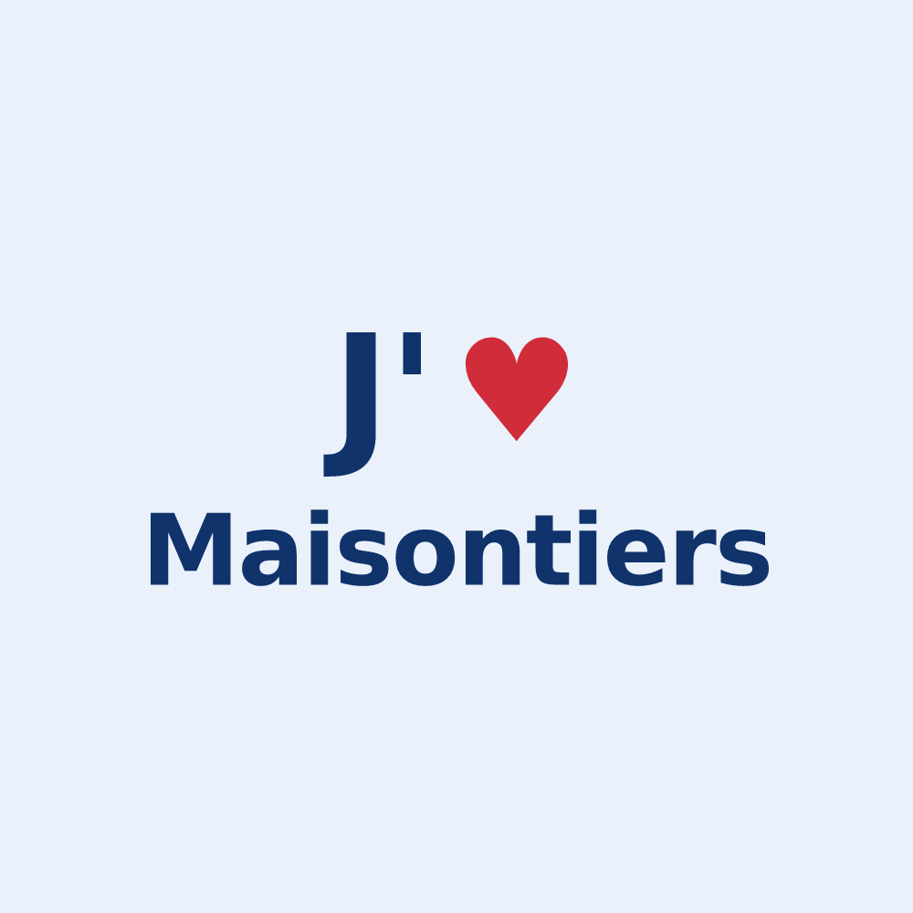 Sticker personnalisé Maisontiers — design J'aime Maisontiers