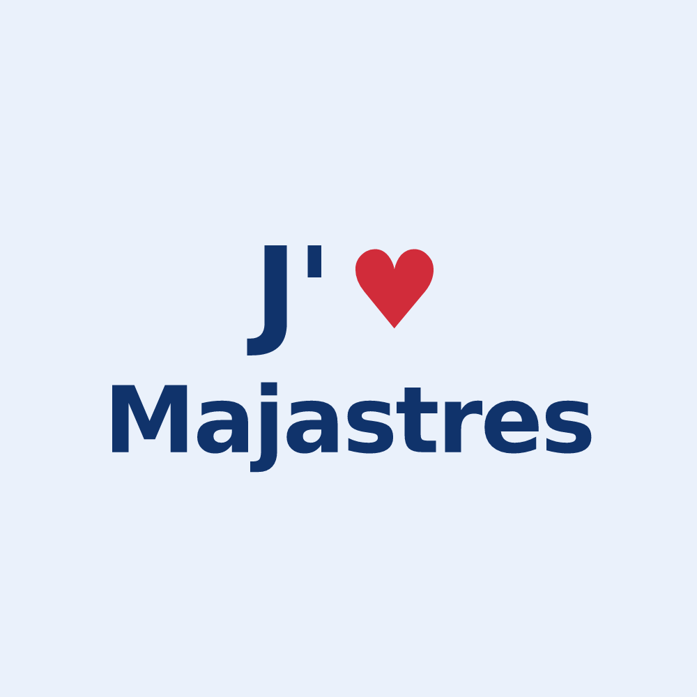 Sticker personnalisé Majastres — design J'aime Majastres