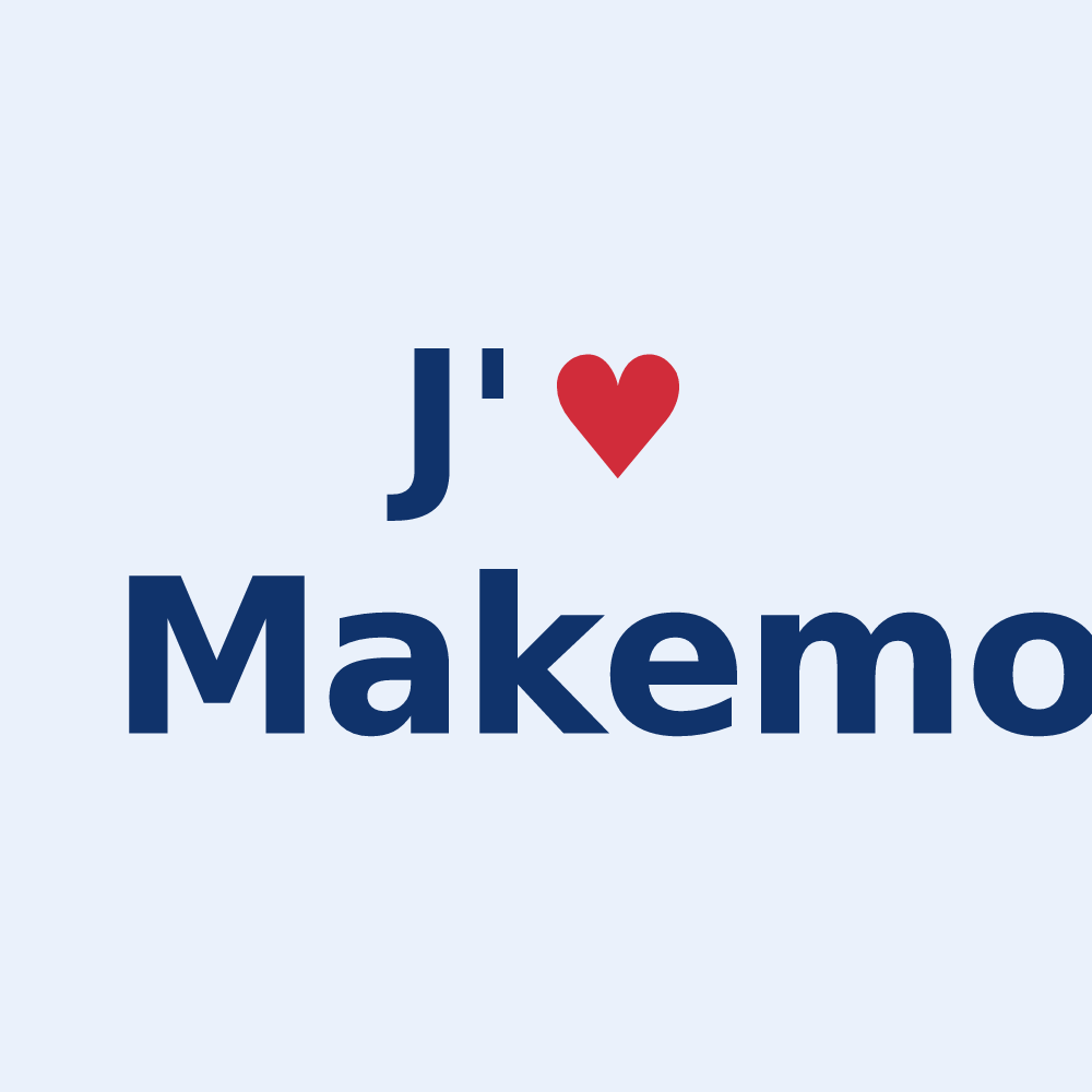 Sticker personnalisé Makemo — design J'aime Makemo