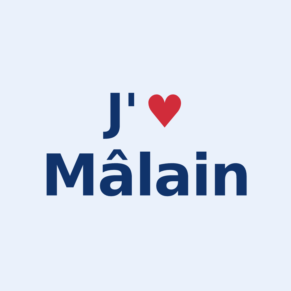 Sticker personnalisé Mâlain — design J'aime Mâlain