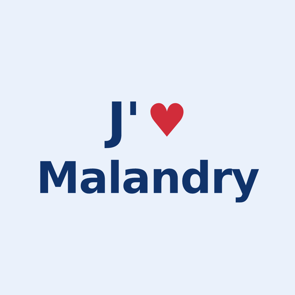 Sticker personnalisé Malandry — design J'aime Malandry