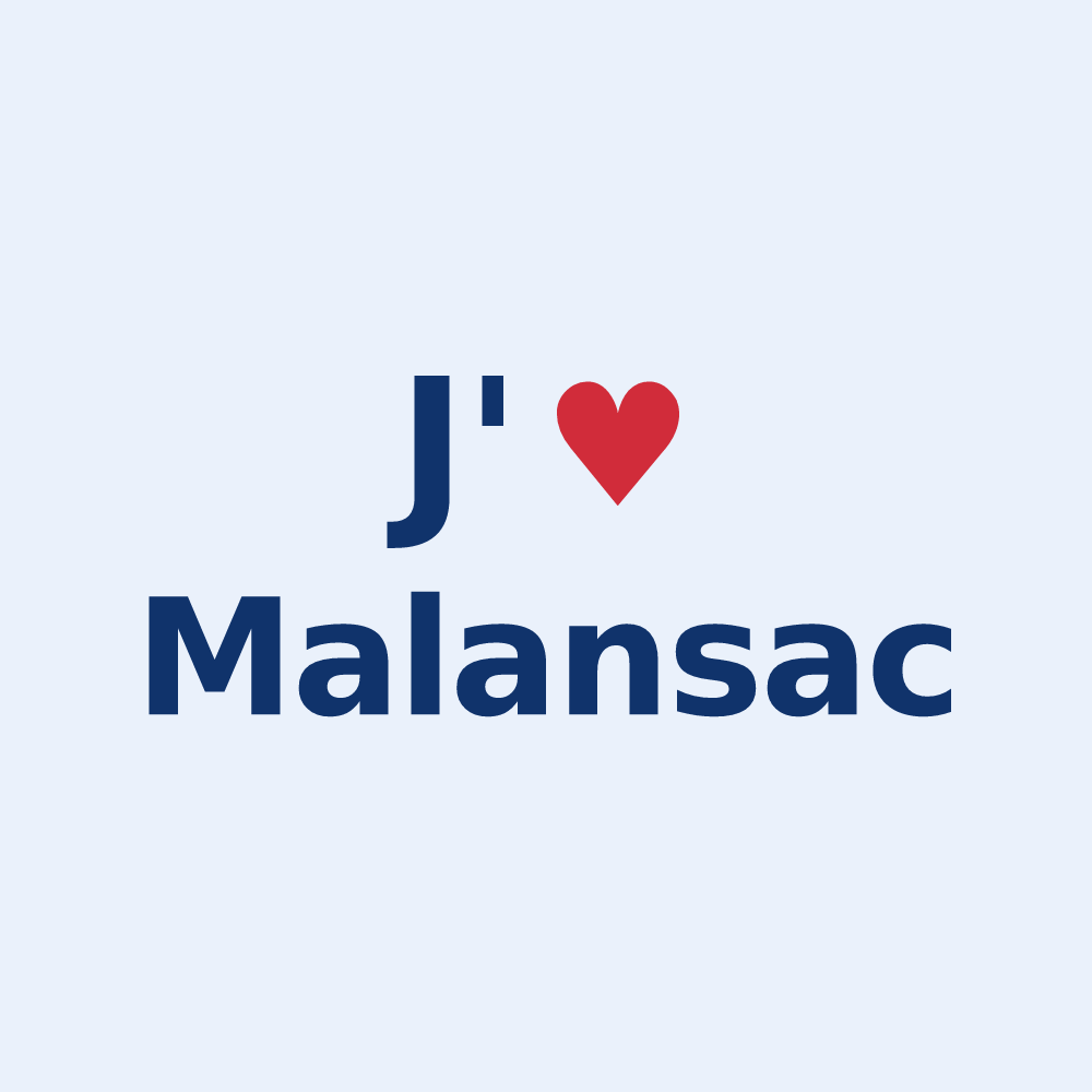 Sticker personnalisé Malansac — design J'aime Malansac