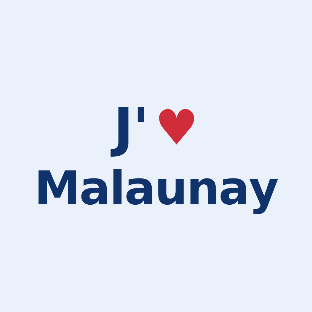 Sticker personnalisé Malaunay — design J'aime Malaunay