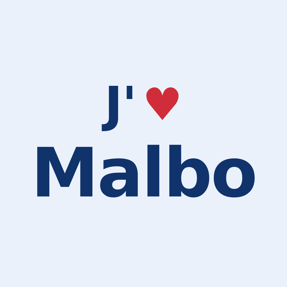 Sticker personnalisé Malbo — design J'aime Malbo