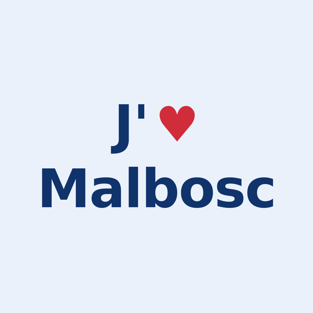 Sticker personnalisé Malbosc — design J'aime Malbosc