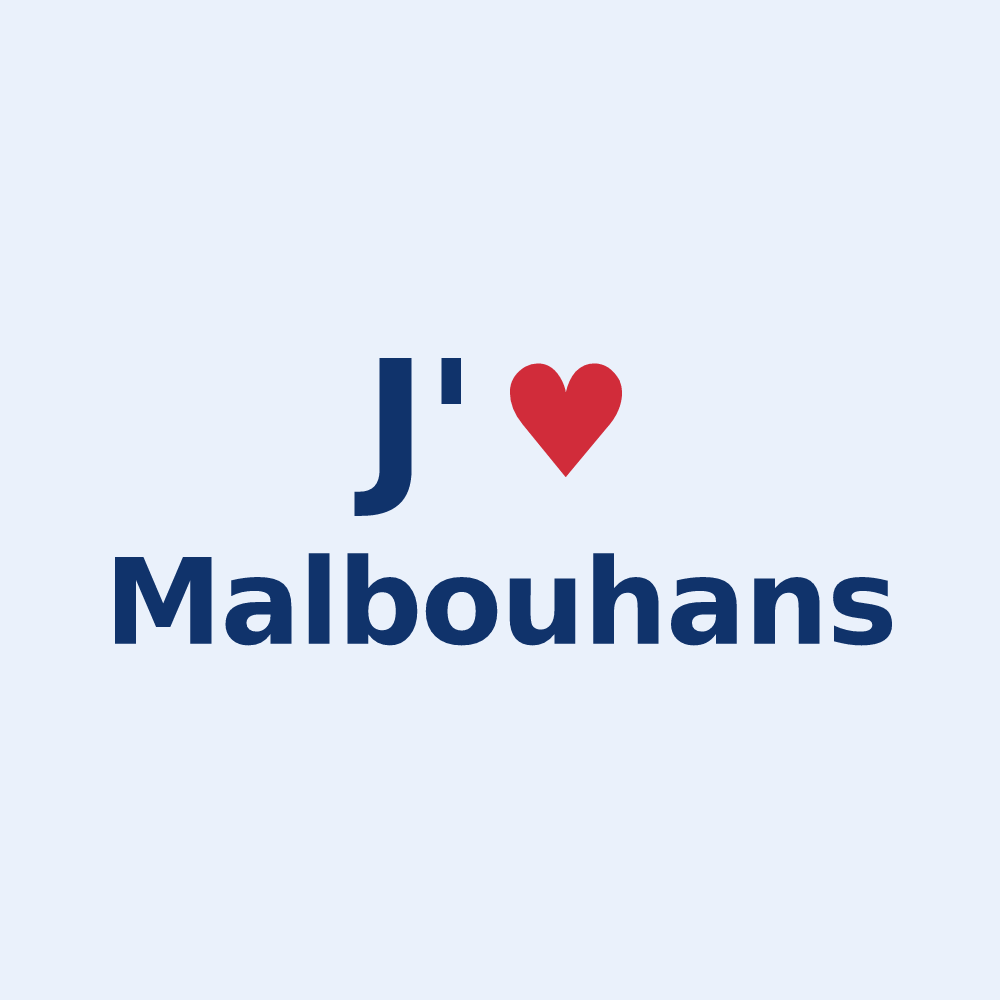 Sticker personnalisé Malbouhans — design J'aime Malbouhans