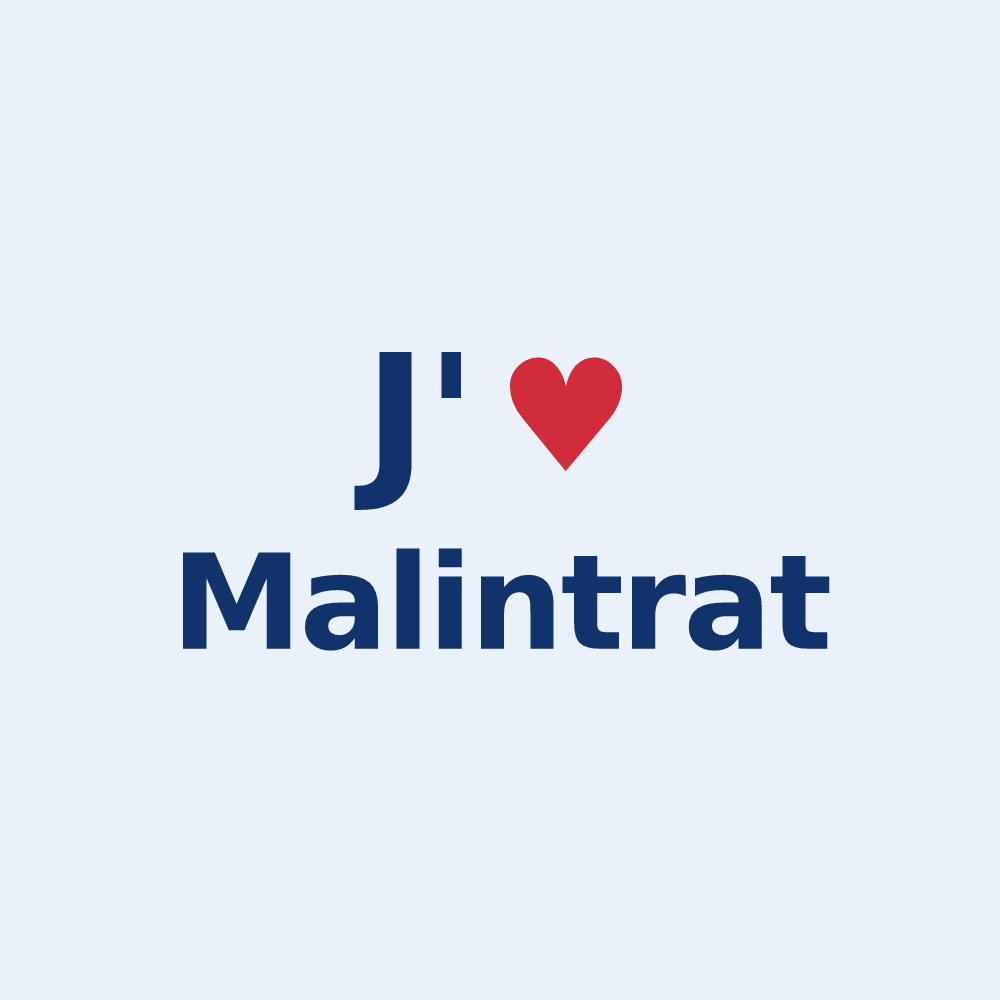 Sticker personnalisé Malintrat — design J'aime Malintrat