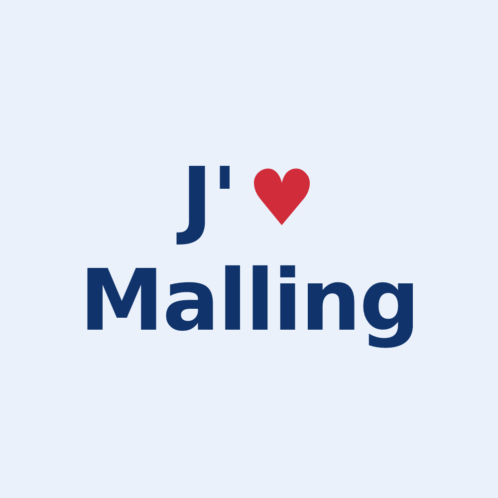 Sticker personnalisé Malling — design J'aime Malling