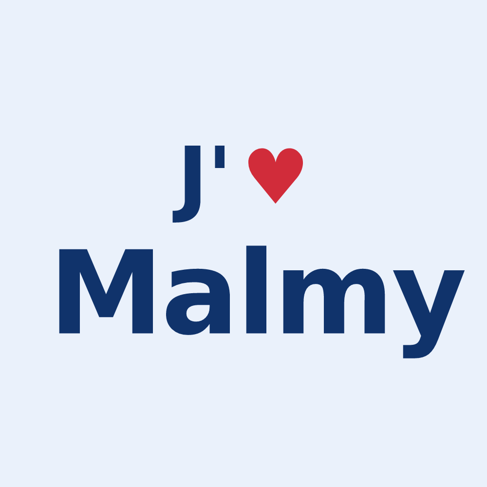 Sticker personnalisé Malmy — design « J'aime Malmy » imprimé sur le sticker