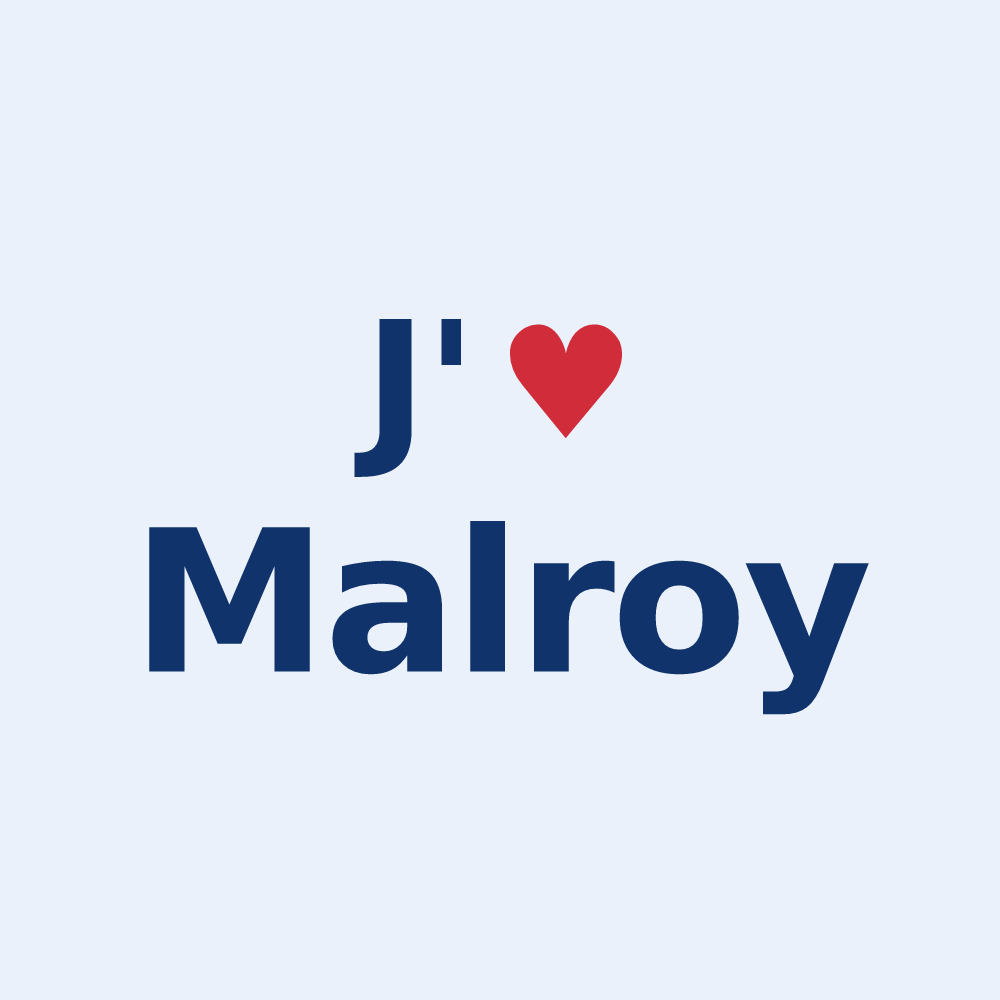 Sticker personnalisé Malroy — design J'aime Malroy
