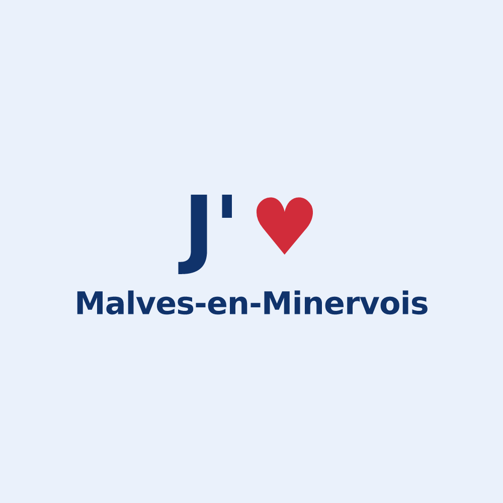 Sticker personnalisé Malves-en-Minervois — design J'aime Malves-en-Minervois