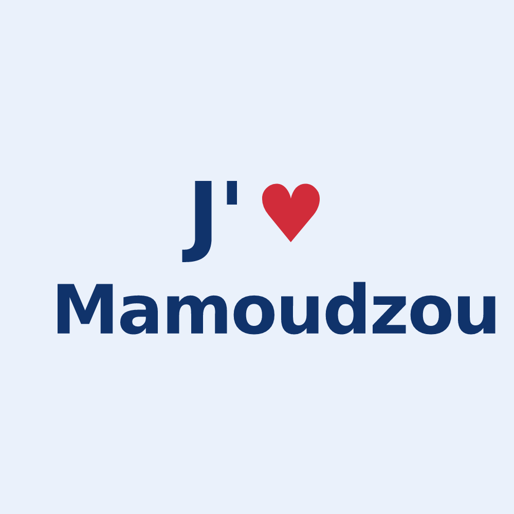 Sticker personnalisé Mamoudzou — design « J'aime Mamoudzou » imprimé sur le sticker