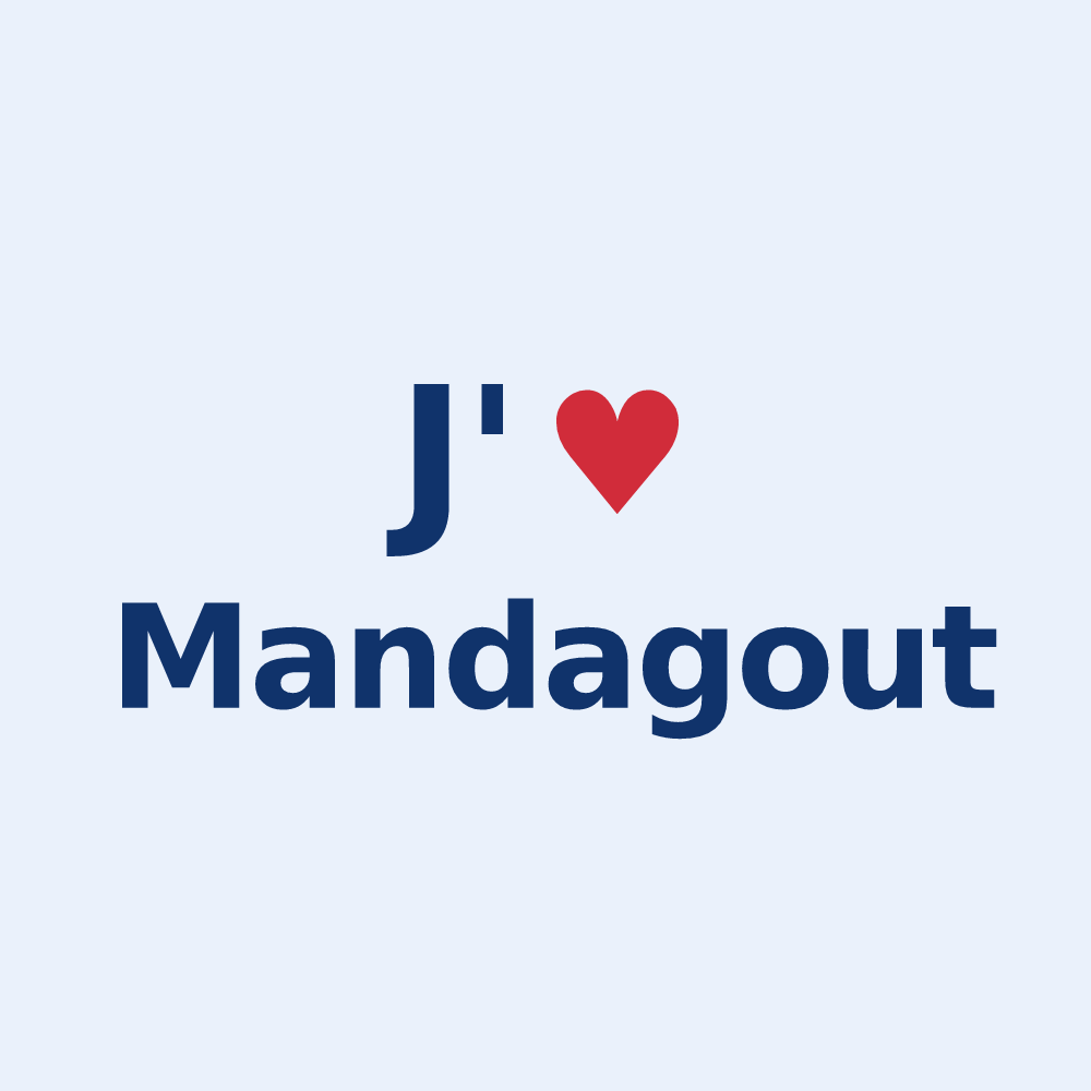 Sticker personnalisé Mandagout — design J'aime Mandagout
