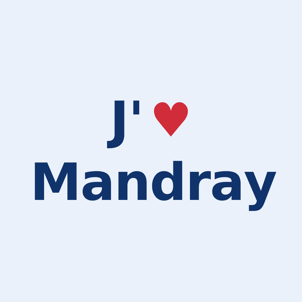 Sticker personnalisé Mandray — design J'aime Mandray