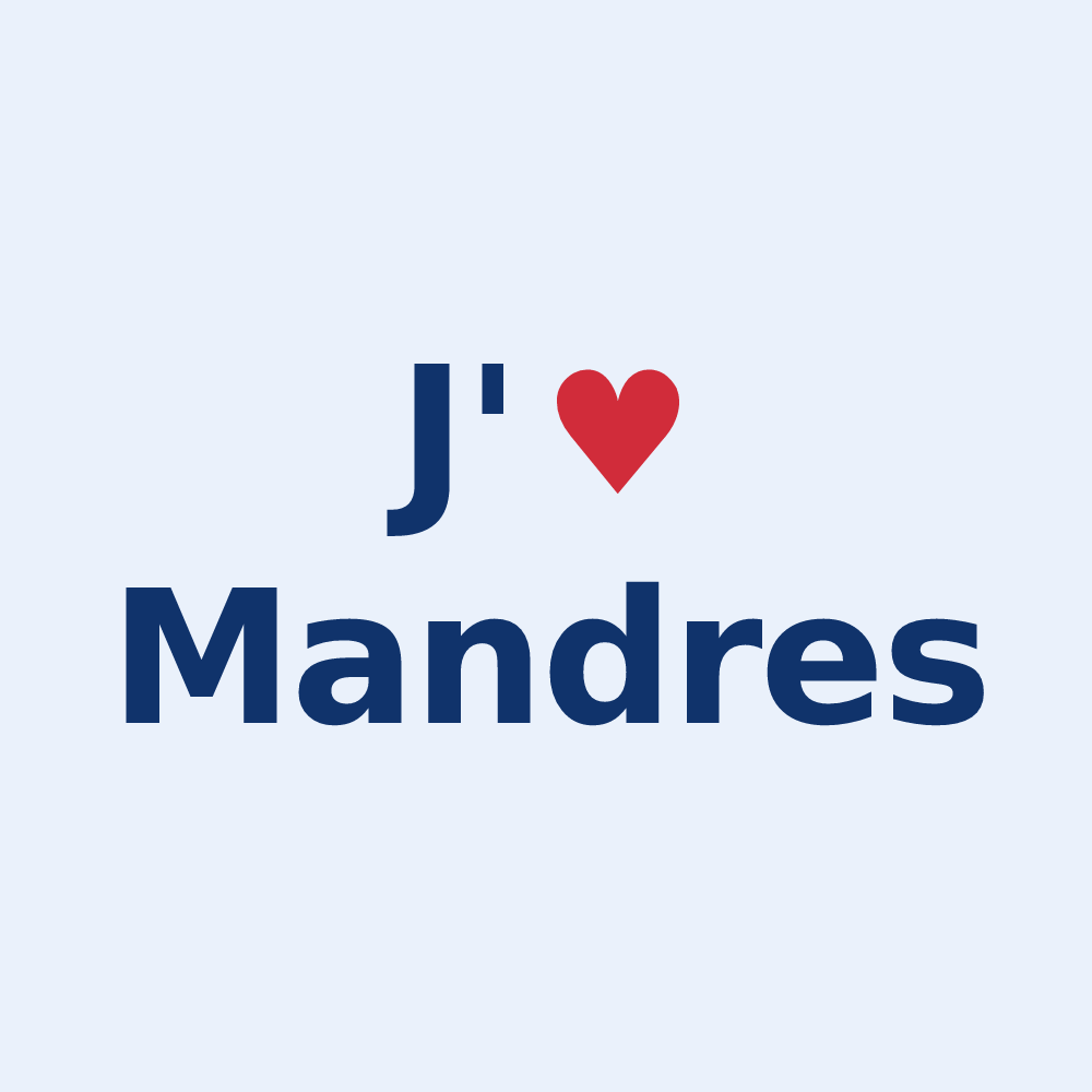 Sticker personnalisé Mandres — design J'aime Mandres