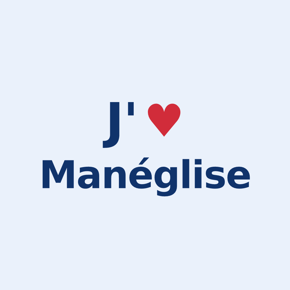Sticker personnalisé Manéglise — design J'aime Manéglise