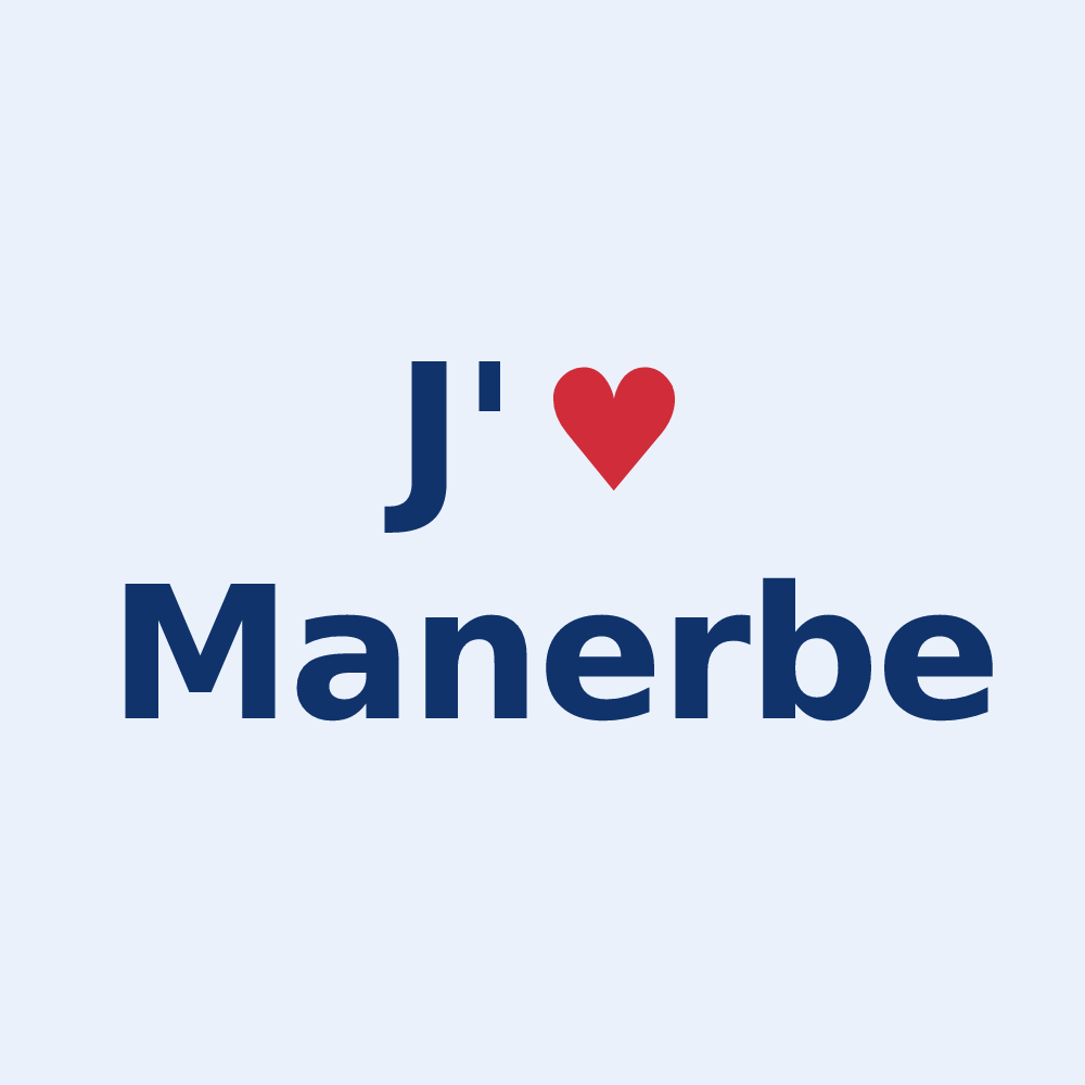 Sticker personnalisé Manerbe — design J'aime Manerbe